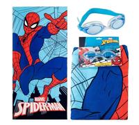 Set Toalla y Gafas Natación Spiderman Niños y Niñas - Set Piscina Infantil Toalla Absorbente + Gafas Natación Versátiles, Pack Verano, Ideal para Playa y Pisicna