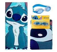 Set Toalla y Gafas Natación Stitch Niños y Niñas - Set Piscina Infantil Toalla Absorbente + Gafas Natación Versátiles, Pack Verano, Ideal para Playa y Pisicna