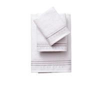 Scalpers Set Toallas baño (tocador 30x50cm + Manos 50x90cm + baño 70x140cm) 450GSM en algodón Blanco con Gris Home
