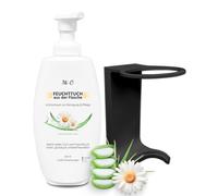 SET: Toallita húmeda de la botella 2 x 300 ml + 2 x soportes de pared negro, espuma de limpieza y cuidado íntima