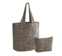 Set Tote y Neceser Estampado Animal Print Leopardo | Diseño Leopardo, Incluye Neceser, Bolsa Tote Grande, Estampado Completo, Uso Diario