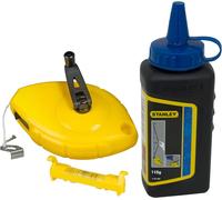 Stanley Tiralíneas 0-47-443 – Kit 30 m con tiza azul, nivel y polvo 30 g