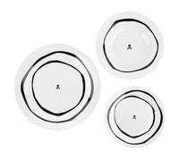 Scalpers Set vajilla 12pc Porcelana Blanco y Negro Home
