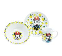 Set vajilla infantil de plato, cuenco y taza de cerámica en caja de regalo de Minnie