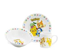 Set vajilla infantil de plato, cuenco y taza de cerámica en caja de regalo de Pokemon