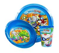 Set vajilla infantil reutilizable de 3 piezas: vaso, plato y cuenco de Superthings