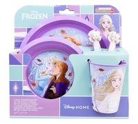 Set vajilla infantil reutilizable de 5 piezas: vaso, plato, cuenco y cubiertos de Frozen