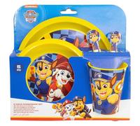 Set vajilla infantil reutilizable de 5 piezas: vaso, plato, cuenco y cubiertos de La Patrulla Canina