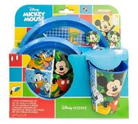 Set vajilla infantil reutilizable de 5 piezas: vaso, plato, cuenco y cubiertos de Mickey