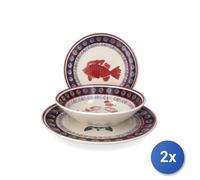 Set Vajilla Samoa H&H De 18 Piezas De Stoneware Decorado