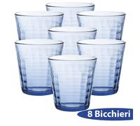 Set Vasos Prismas 17CL 4/8 Piezas Vidrio Azul Mar Elegante para Agua Refrescos