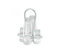 Set Vinagre Aceite Sal y Pimienta Guzzini Blanco Colección Gotas Blanco 23130000