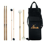 Set XDrum Orchestra - Set de inicio para percusión orquestal - Baquetas 5A (madera de arce) - Baquetas para xilófono - Baquetas para timbales - Bolsa robusta para baquetas