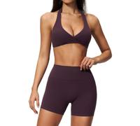 Set yoga shorts tres cuartos, ajuste alto, transpirable, ideal fitness y vestir diario, ligero