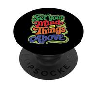 Set Your Mind On Things Above Biblia inspiradora PopSockets PopGrip Adhesivo