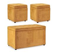 Set3 Banco-2Pouf Cont. Dylan Ocre