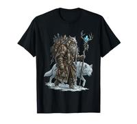 Seta chamán druida nórdico Lobo amanita Arte pagano Camiseta