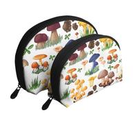 Seta de Pintura Japonesa, Bolsa de Maquillaje de Concha, Monedero pequeño para Mujer, Bolsa de artículos de tocador, Bolsa de cosméticos, 2 Piezas