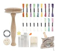 Seta De Zurcir De Madera - Zurcir De Setas De Madera Lisa, Herramienta De Reparación De Tejido Juego Completo De Zurcir | Herramienta De Zurcir Speed Weave, Kit De Herramientas De Hilo De Zurcir