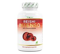 Seta Reishi - 180 Cápsulas - 1300 mg de extracto por dosis diaria - 40% de polisacáridos bioactivos - Vegano - Power Mushroom - Ganoderma lucidum