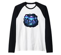 Setas Brillantes Bosque Noche Escena Camiseta Manga Raglan