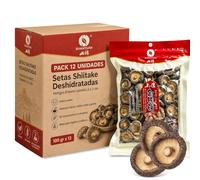 Setas Shiitake Deshidratadas, Hongos Enteros tamaño 2-3 cm, sabor umami, ideal para ramen, caldos, sopas y guisos, Sin Conservantes ni colorantes, aptas para veganos y celíacos, 12 Unidades de 100 gr