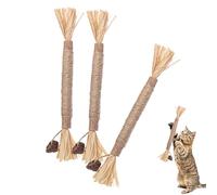 Setauoo Juguete masticable para gatos, 3 juguetes para masticar la dentición, juguetes de limpieza de dientes de gato, juego de madera para masticadores agresivos, aumenta el apetito