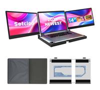 Setclod Extensor de monitor para portátil FHD 1080P de 14 pulgadas, triple pantalla, portátil, compatible con Mac, Windows, cromo (monitor triple de 14 pulgadas)