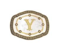 Seternaly Hebilla de cinturón inicial Cowboy/Cowgirl Rodeo Hebilla de cinturón grande dorada con letra Y para hombres, mujeres y niños, dorado ((gold-y), 4.3*3.3in