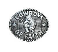 Seternaly Sombrero de vaquero occidental con hebilla de cinturón de hombre y vaqueros de fe, hebilla de cinturón punk ovalada para hombres y niños, Cowboy001, 3.5*2.87 in