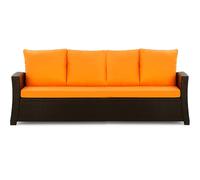 Setgarden® Cojín para banco - Cojín de asiento para exteriores para banco de jardín con almohada de polirratán para columpio de Hollywood de ratán (naranja, 180x60x50 cm)