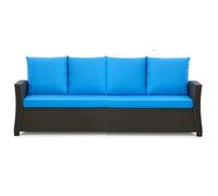 Setgarden® Cojín para banco - Cojín de asiento para exteriores para banco de jardín para polirratán - Relleno de cojín para columpio de Hollywood de ratán (Azul, 180x60x50 cm)