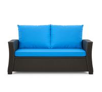 Setgarden® Cojín para banco - Cojín de asiento para exteriores para banco de jardín para polirratán - Relleno de cojín para columpio de Hollywood de ratán (Azul, 120x60x50 cm)