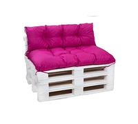 Setgarden® Set de cojines para palets, cojines para muebles de jardín de palets, cojines de asiento y respaldo para exterior, cojines para jardín en muchos colores y tamaños (Rosa, Set 120x60 cojín de