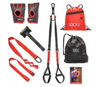 Setgowell - Entrenamiento en suspensión, fitness en casa, cables de entrenamiento, equipo de gimnasio, kit completo multifunción, bandas de resistencia, herramientas deportivas y gimnasia, rojo