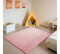 SETHEPACE Suave Alfombra Gateo Bebe Rosa 150x180 CM, Alfombras de Infantil Habitacion, Dormitorio de 3 CM de Espesor, Alfombra Salon Pelo Corto, Antideslizantes Tatami Bebe