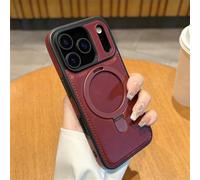 SETNGB Funda de Cuero con Soporte Invisible para iPhone 17, 16, 15, 14, 13 Pro MAX, 17 Air, 16, 15, 14 Plus, con Carga inalámbrica y antigolpes, Color Rojo Vino, para iPhone 13 Pro