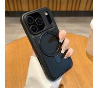 SETNGB Funda de Cuero con Soporte Invisible para iPhone 17, 16, 15, 14, 13 Pro MAX, 17 Air, 16, 15, 14 Plus, con Carga inalámbrica y antigolpes, Color Negro, para iPhone 17 Pro MAX