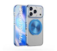 SETNGB Funda magnética giratoria para iPhone 17, 16, 15, 14, 13, 12 Pro MAX, 17 Air y 16E, con botón metálico, Forma Ondulada, Carga inalámbrica, anticaídas, Color Azul Far Peak, para iPhone 15