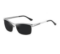 SETNGB Gafas de sol polarizadas elegantes para hombre con protección UV. Ideales para viajes al aire libre, estilo urbano, conducción y pesca. Gris plata pistola. 147 x 144 x 44 mm.
