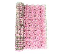 Seto artificial con hiedra floreciente, reducción de ruido, rollos de pantalla de jardín para decoración del hogar y el patio, valla de privacidad para exteriores, 1 x 3 pies