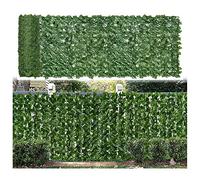 Seto de hojas artificiales, valla de jardín de hiedra verde, balcón al aire libre, valla de privacidad de plástico para mejorar la estética del jardín