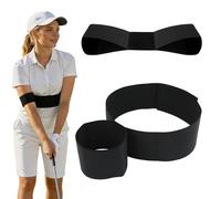 SETRON Cinturón de ayuda para entrenamiento de swing de golf, banda correctora de rotación del cuerpo del brazo, 2 unidades, color negro, ayuda de golf para entrenamientos en casa, entrenamiento de