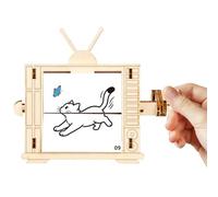 Sets De Construcción De Modelos | Retro TV Forma Proyecto Educativo Madera Para Educación En Casa,Mano Animación Máquina Modelo Set | Para Niños Cumpleaños Navidad Año Nuevo Preescolar