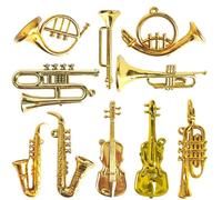 Sets De Instrumentos Musicales En Miniatura 20 Mini Adornos Dorados De Instrumentos Musicales Decoración Escritorio En Miniatura Manualidades Decorativas Creativas