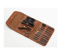 Sets de Uñas,Cuidado de Uñas,Set Cortauñas Profesi Men's Special Carbon Steel Nail Care Set - Black Ear Pick Tool & Pedicure Scissors(Grey)