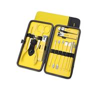 Sets de Uñas,Cuidado de Uñas,Set Cortauñas Profesi Professional Stainless Steel Nail Care Kit Pedicure Set in Lemon Yellow for Men and Women(Yellow 15 Piece Set)