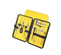 Sets de Uñas,Cuidado de Uñas,Set Cortauñas Profesi Professional Stainless Steel Nail Care Kit Pedicure Set in Lemon Yellow for Men and Women(Yellow 18 Piece Set)