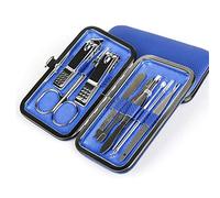 Sets de Uñas,Cuidado de Uñas,Set Cortauñas Profesi Professional Stainless Steel Nail Care Set Manicure and Pedicure Kit with Travel Case(9pcs Blue)