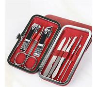 Sets de Uñas,Cuidado de Uñas,Set Cortauñas Profesi Professional Stainless Steel Nail Care Set Manicure and Pedicure Kit with Travel Case(8pcs Red)